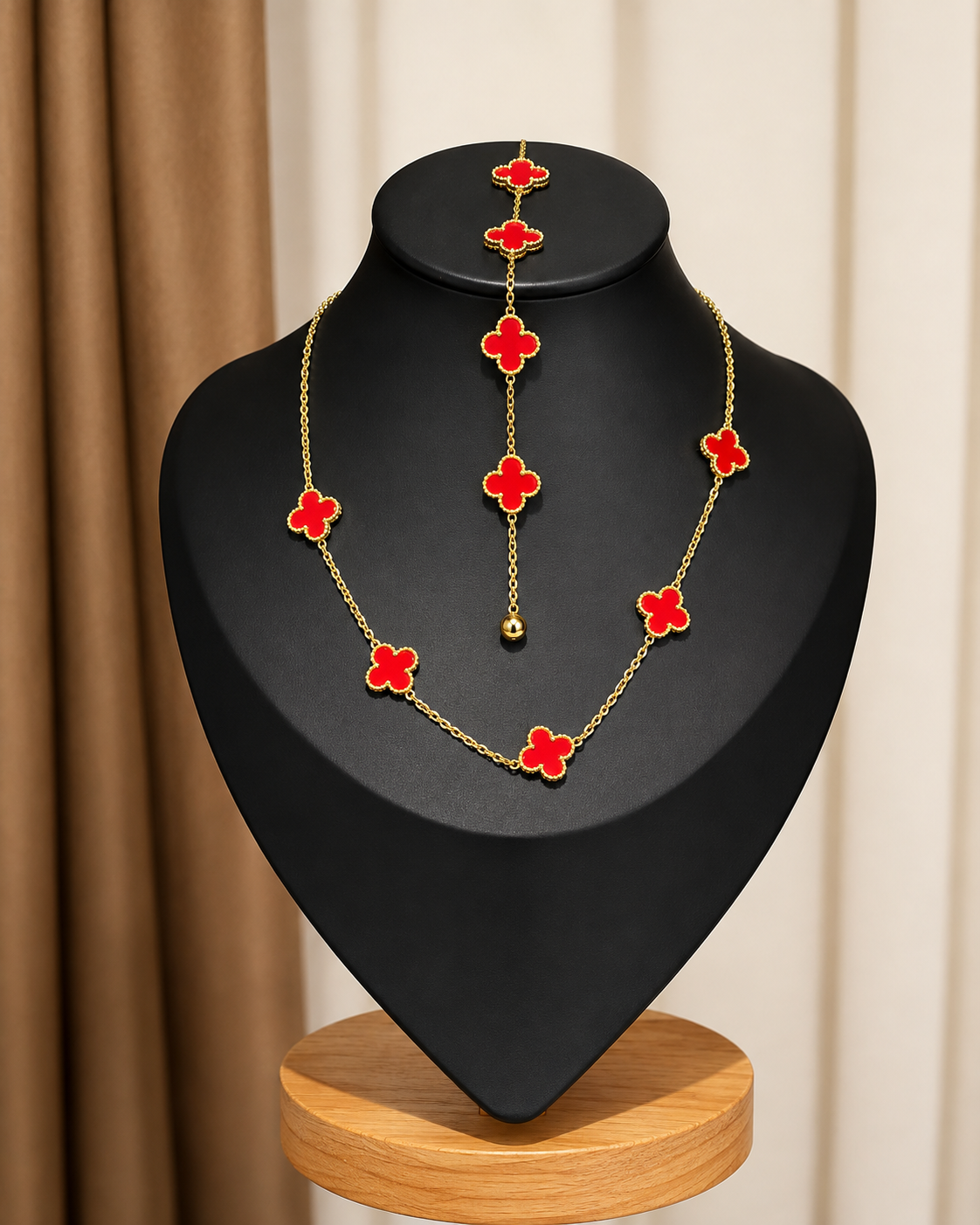 3 Leaf Clover set ( necklace& bracelet)