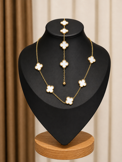 3 Leaf Clover set ( necklace& bracelet)