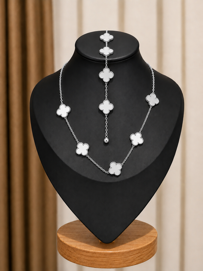 3 Leaf Clover set ( necklace& bracelet)