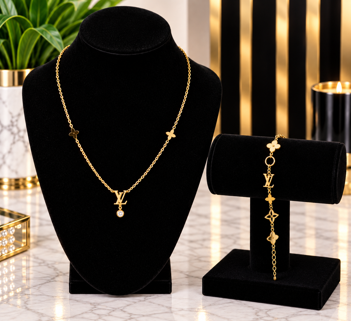 LV Charm Chain set (2 pieces)