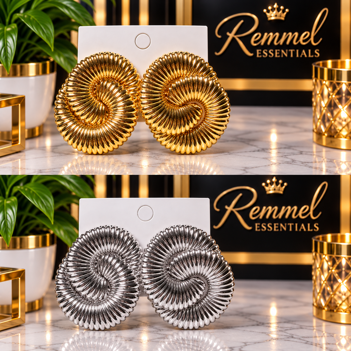 Golden Swirls Earrings