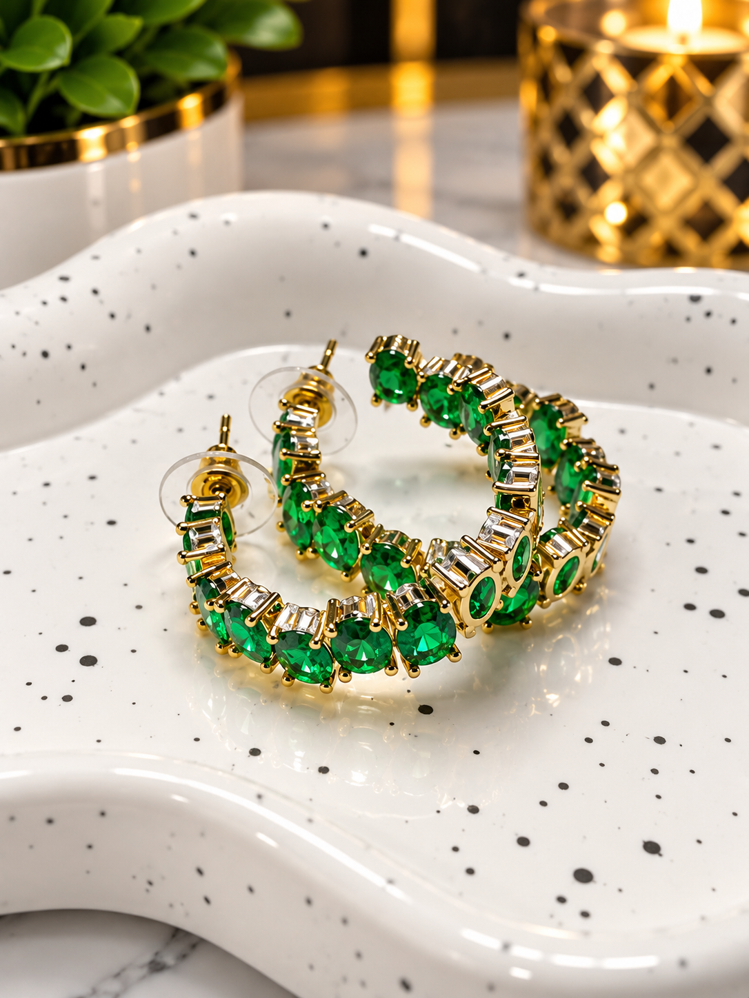 Emerald Luxe Hoop